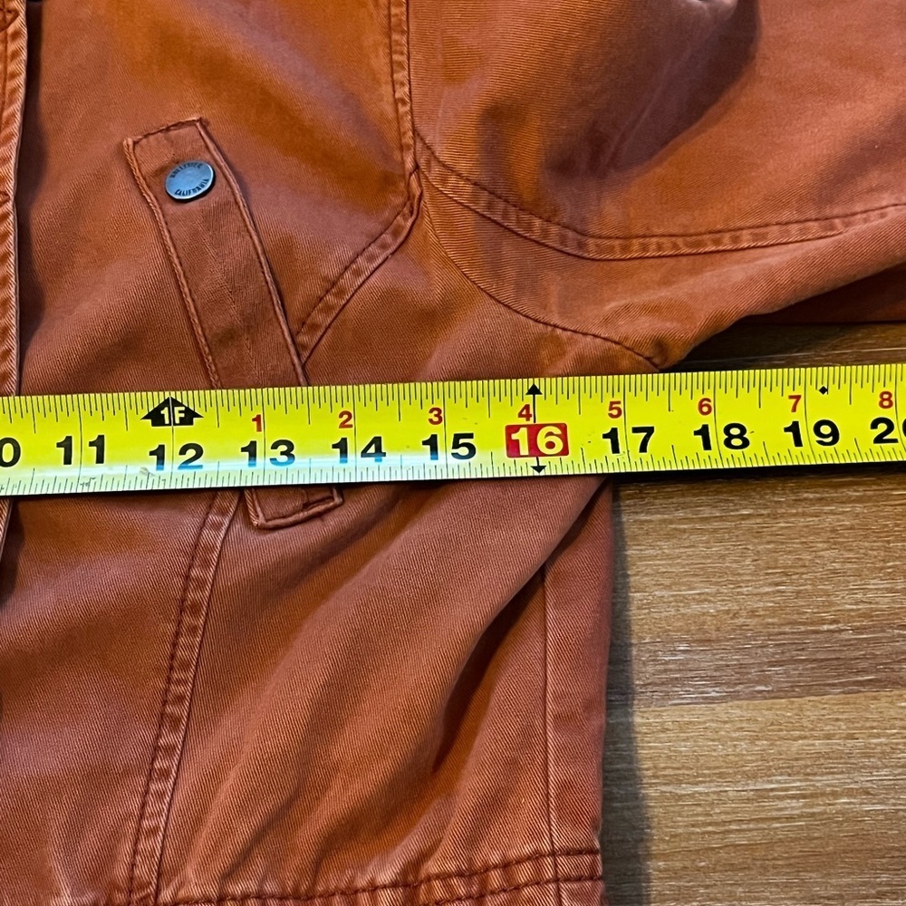 Hollister Burnt Orange Utility Jacket - Small - Rust Military Cargo Coat - Picture 10 of 13